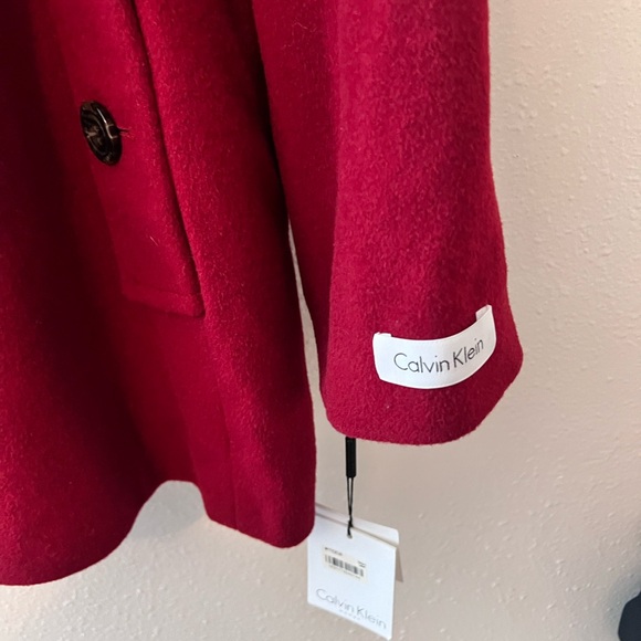 New Stunning Calvin Klein red pea coat - Picture 3 of 9